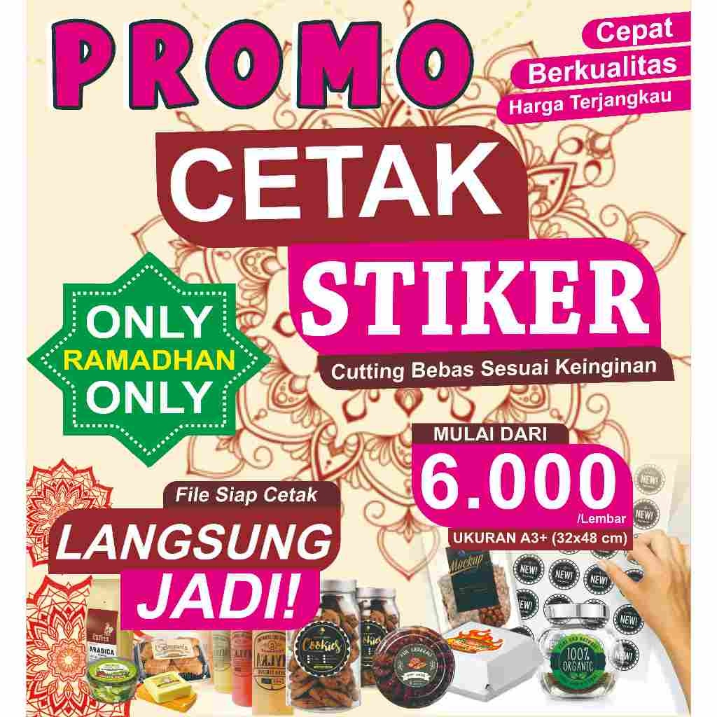 

PROMO STIKER CHROMO A3+ | Harga Terjangkau | Promo Ramadhan