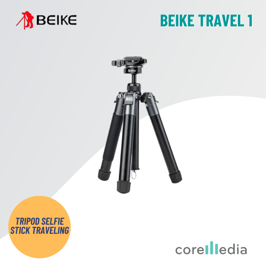 Beike Travel 1 Tripod Selfie Stick Traveling untuk Kamera / HP / Action Cam