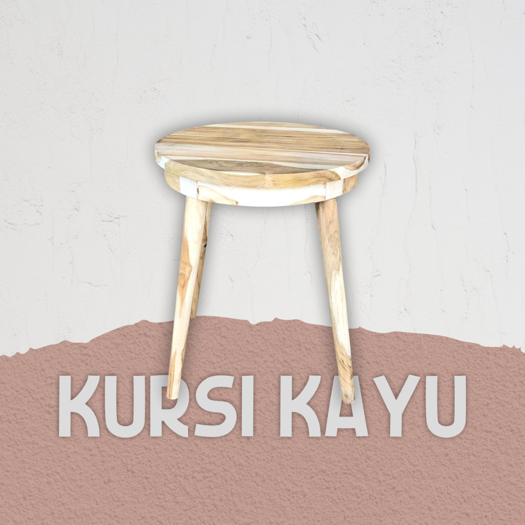 MEJA CAFE BULAT RETRO KAYU JATI