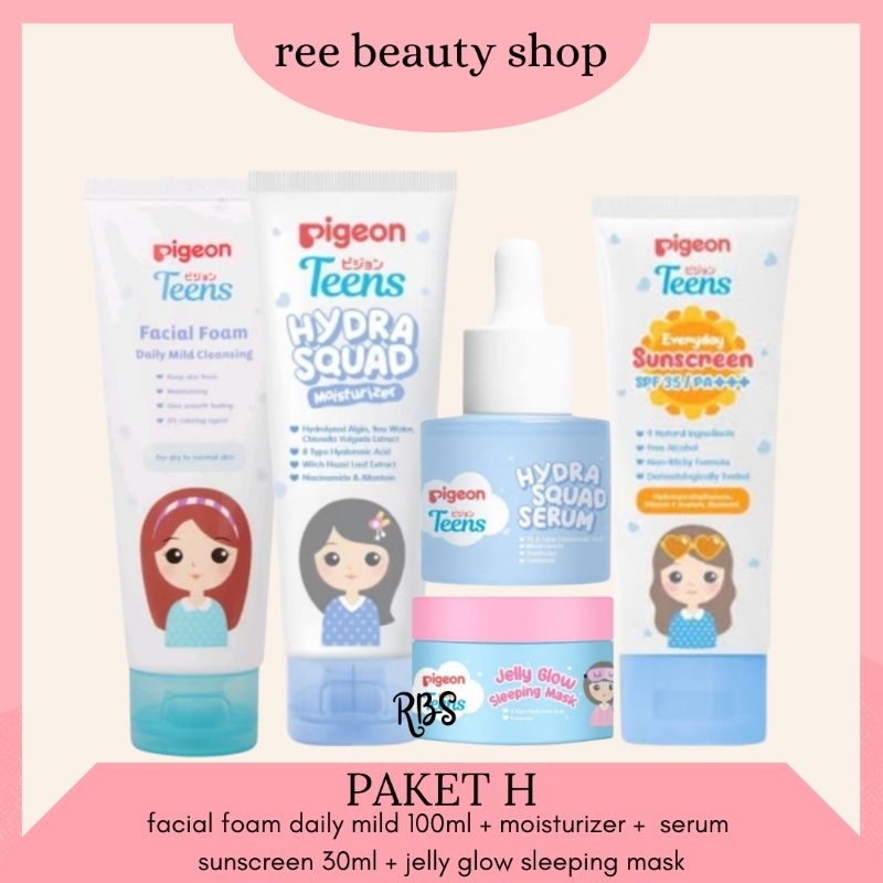 PIGEON TEENS Hydra Squad Series 1 Paket Lengkap | Pigeon Teens 1 Set Lengkap Skincare Anak SD