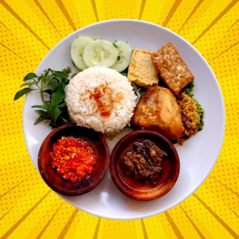 

Nasi Ayam Goreng serundeng Bumbu bebek