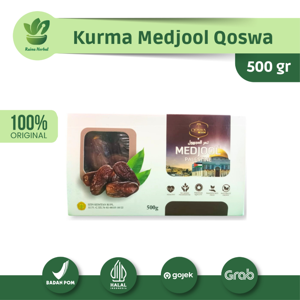 

Kurma Qoswa Qoswa Dates Premium Palestina Arabian Platinum 500gr
