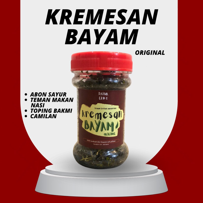 

Kremesan Bayam Original, bayam kering, sayur kering, taburan nasi