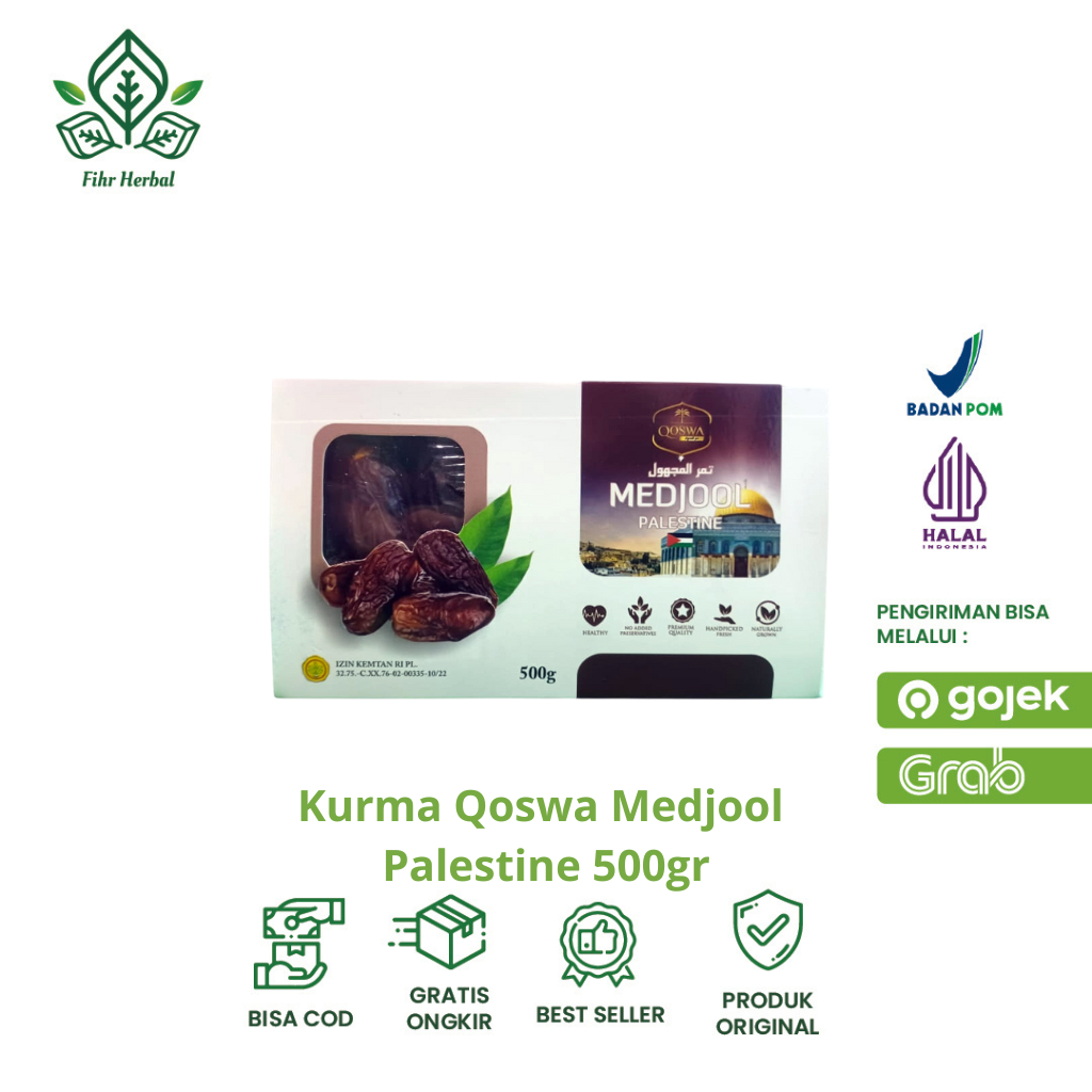 

Kurma Medjol 500gr - Kurma Qoswa Mejool Arabian Dates Platinum