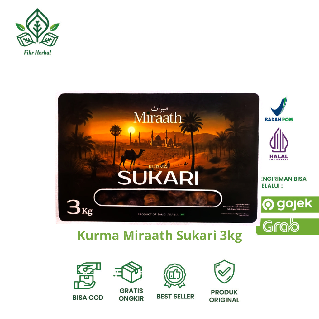 

Kurma Sukari Miraath - Kurma Raja 3kg