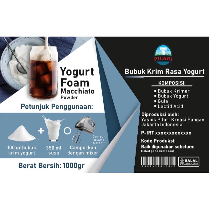 

Pilari Yogurt Foam Macchiato Powder / Bubuk Krim Rasa Yogurt