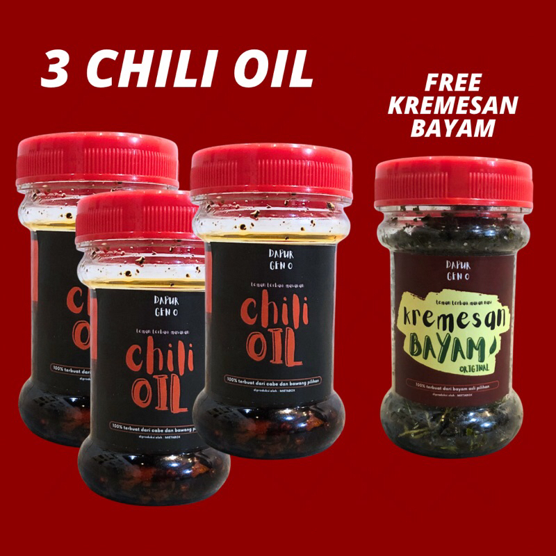 

3 Chili Oil gratis Kremesan Bayam