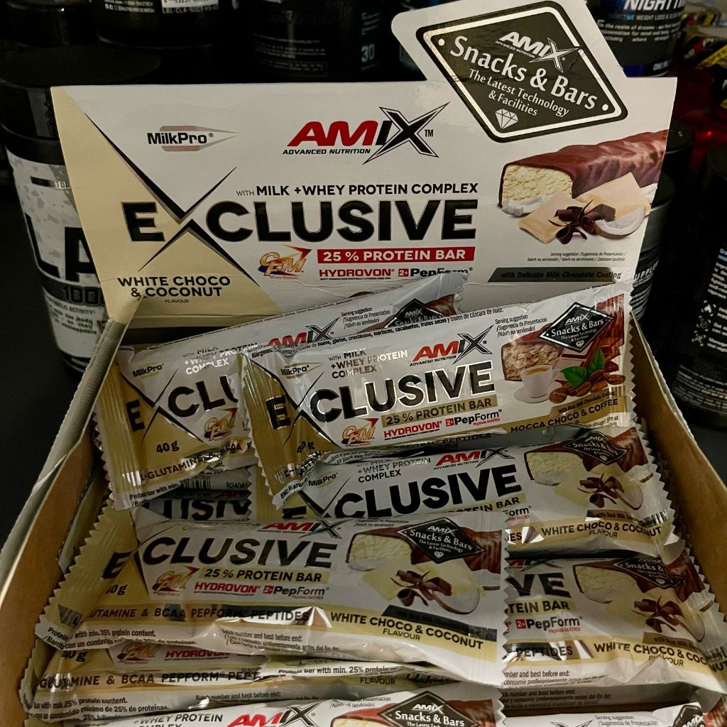 

Amix Exclusive Protein Bar 40gram 40 gram ecer eceran satuan ProteinBar snack diet tinggi protein dan serat food replacement