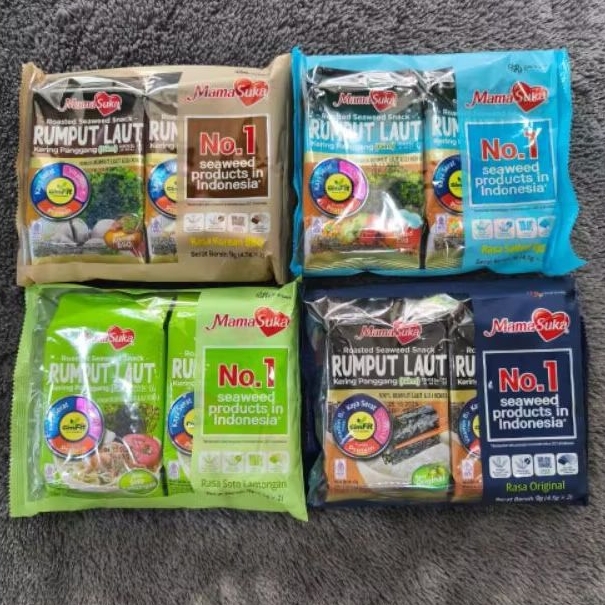 

Mama Suka Rumput Laut Panggang 2x4,5g 1 dus isi 40pcs (Mix)