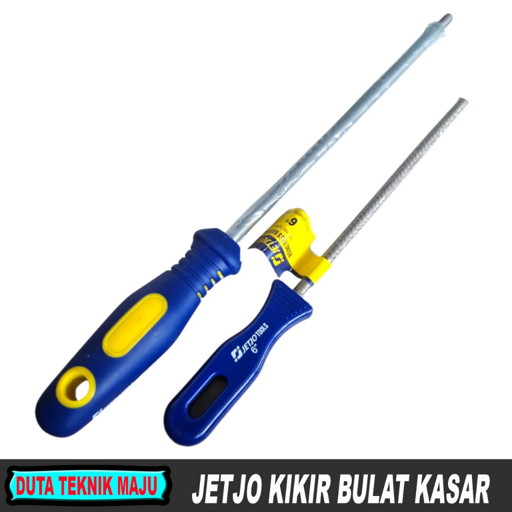 JETJO Kikir Besi Bulat HALUS 10 inch 25 CM Gagang PVC / FLAT FILES SMOOTH CUT 10 inch