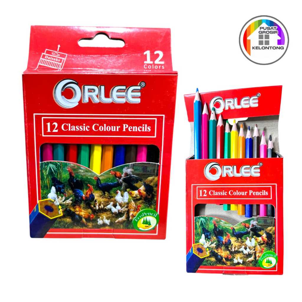 

ORLEE Pensil Warna 1 PACK KECIL ISI (12 BATANG)– Warna Cerah dan Halus - PUSAT GROSIR KELONTONG CERAH, HALUS , KUAT, DAN TAHAN LAMA, TIDAK MUDAH PATAH, WARNA PADAT