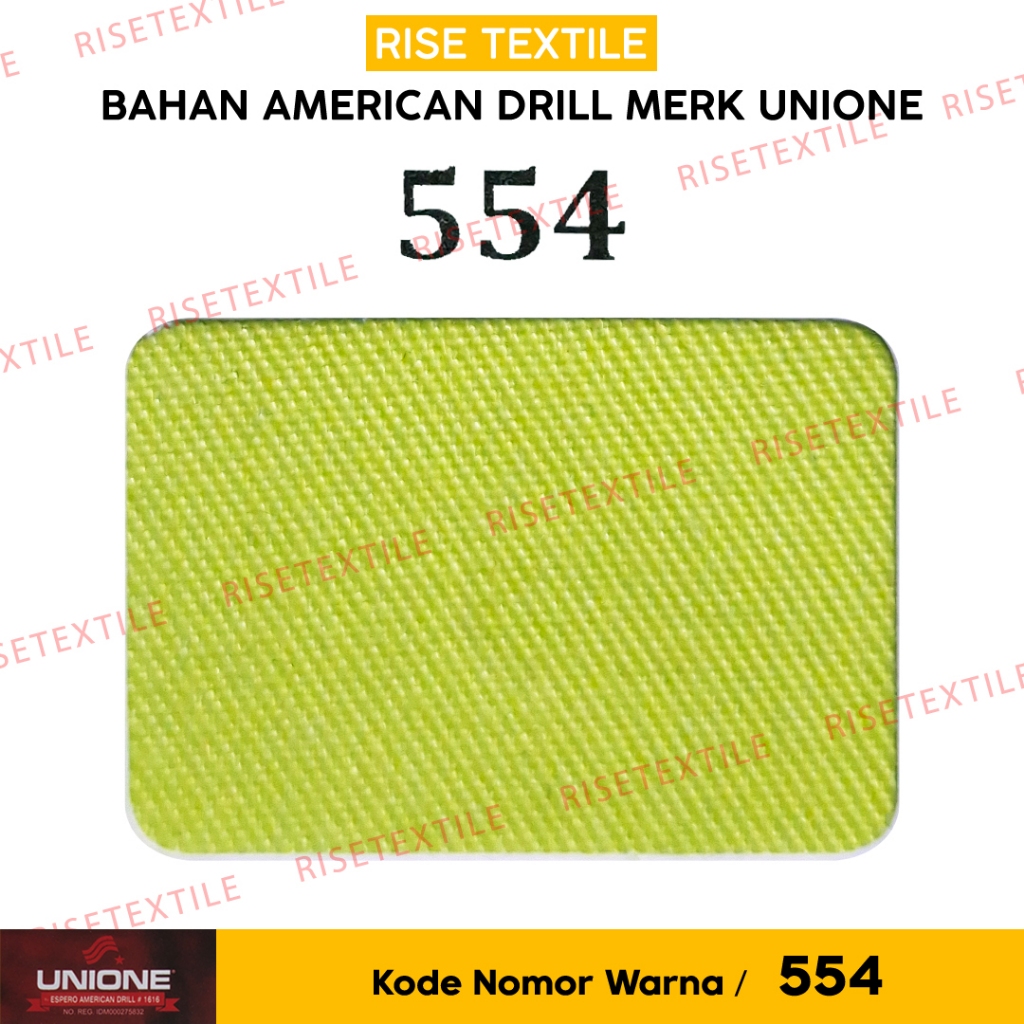 Bahan American Drill UNIONE Kain Rollan Bahan Seragam Kain Celana Kain Kemeja Warna Hijau Lime / Pup