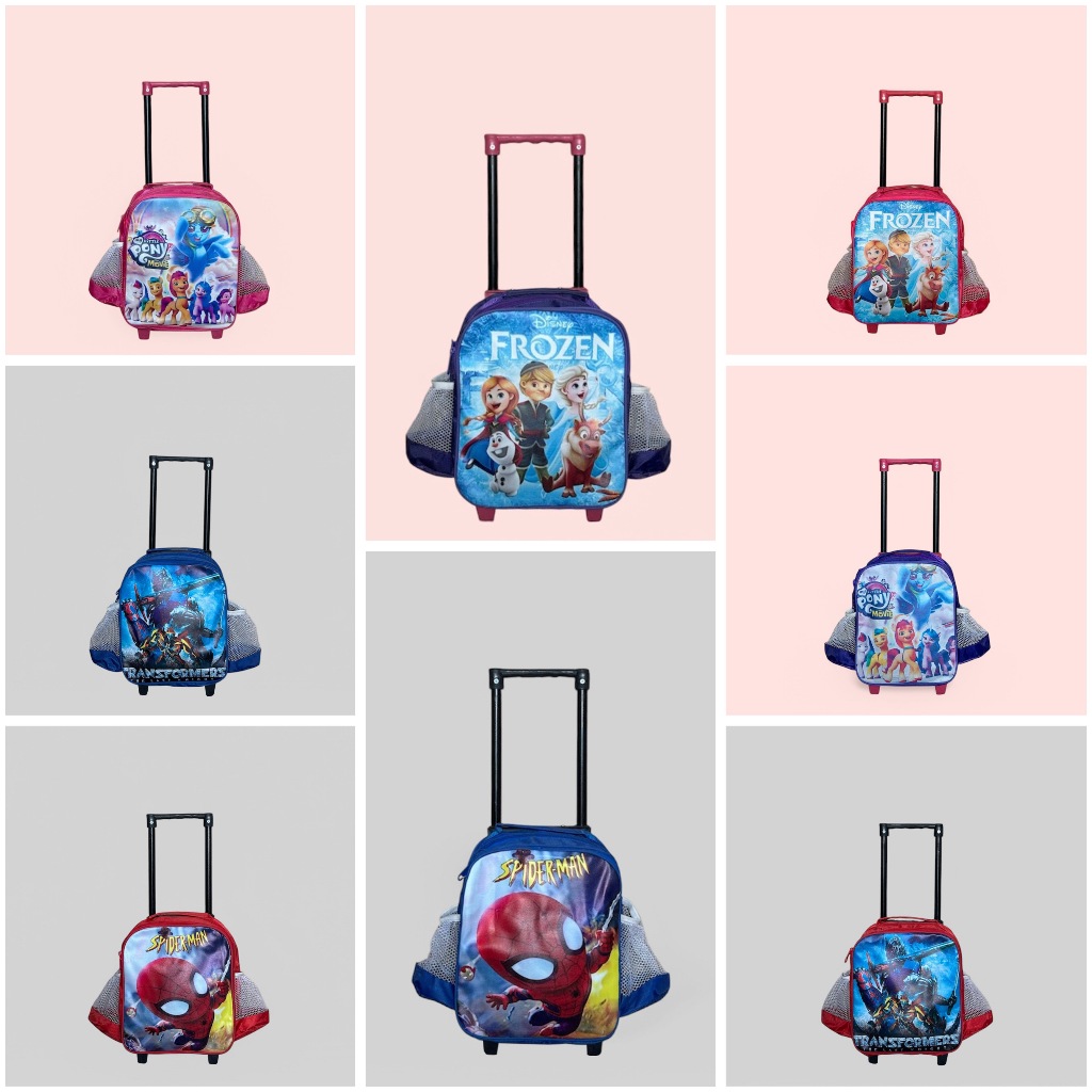 ESTEE ANAK - 10inch Tas Troli Ransel Anak Sekolah Murah / Roda / Souvenir Laki-laki / Perempuan SD F