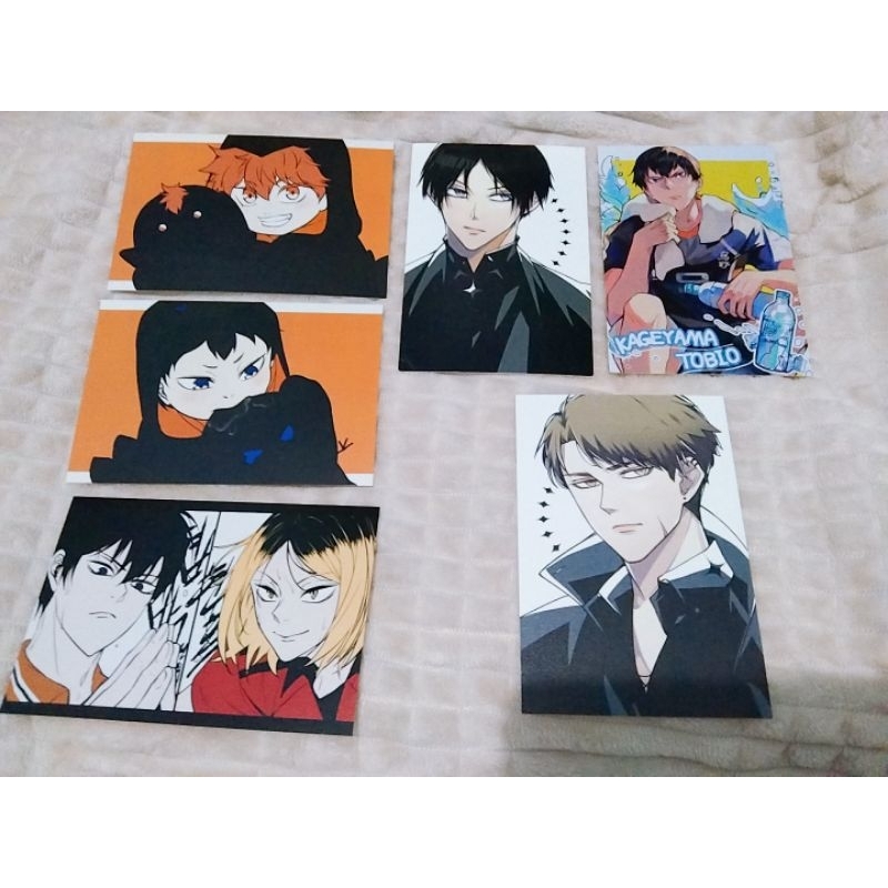 Photocard dan Postcard Fanart Haikyuu Kageyama, Hinata, Kenma & Ushijima