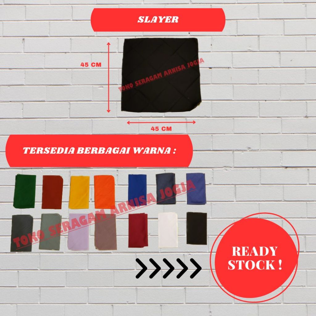 [MURAH] Slayer Polos Segi 4 (45x45cm) | Scraft polos | Bandana | Saputangan | Masker Kotak