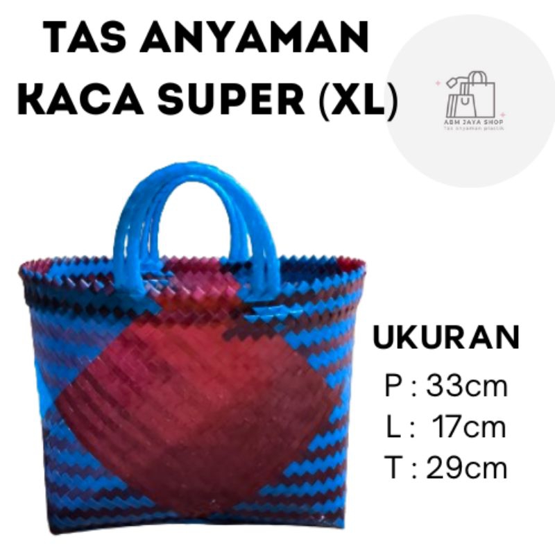 

PAKET HEMAT 50PCS // TAS ANYAMAN KACA GLOSSY UKURAN (XL)