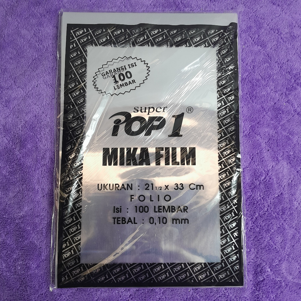 

(1Pack) Plastik Mika Film cover POP One Mika jilid buku TEBAL 0.10