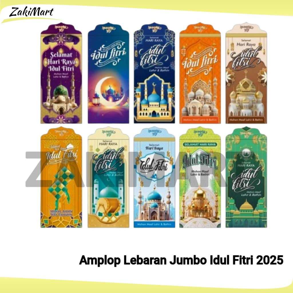

Amplop Lebaran Jumbo Idul Fitri 2025 Aastethic Terbaru - 1 Pack isi 10