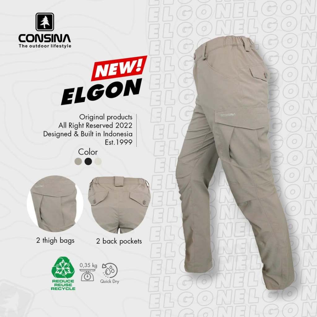 Consina Elgon Celana Panjang Pria Gunung Travel Hiking Outdoor Quickdry Cepat Kering