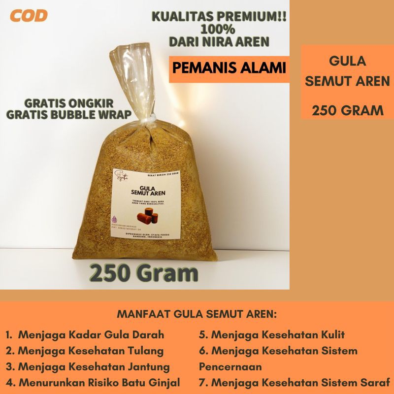 

GULA SEMUT AREN ASLI / GULA AREN / PALM SUGAR / BROWN SUGAR BERAT BERSIH 250 GRAM