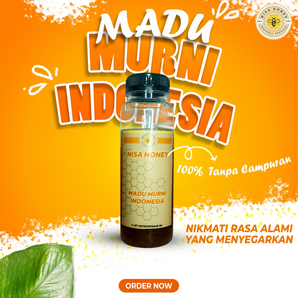 

Madu Asli Murni 100% Tanpa Campuran Madu Nisa Honey Nektar Multiflora 250 Gram