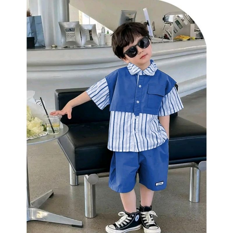 Setelan Kemeja Anak Cowok KEIRO 1-4 Tahun Baju Berkuaitas