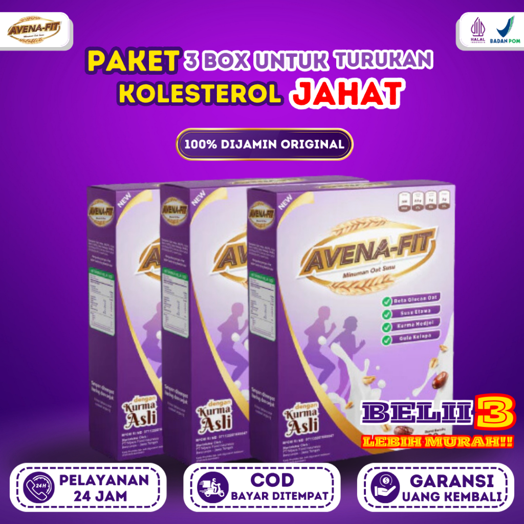 

AVENAFIT 100% ORIGINAL 3 BOX - Menu Sarapan Sehat Oat Susu Kurma Solusi untuk Kolesterol Tinggi