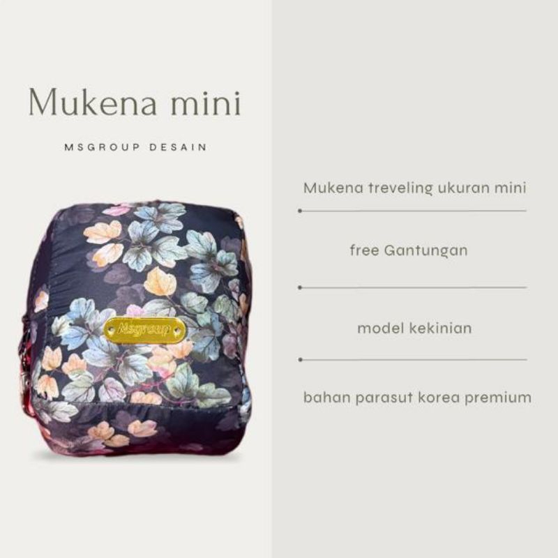 MUKENAH TRAVEL KECIL/ MUKENAH DEWASA MOTIF LASERCUT TRAVELING MINI POUCH 2in1 PARASUT BAHAN ADEM