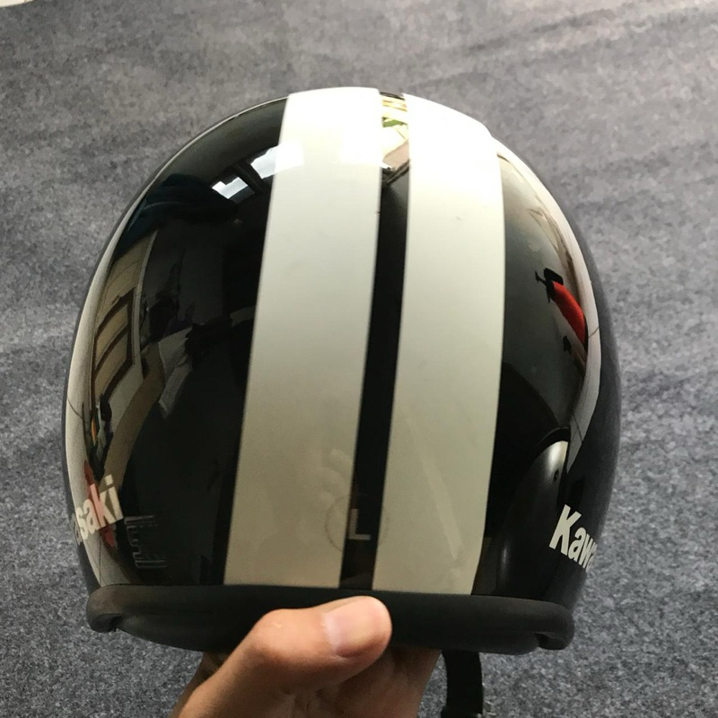Helm retro kawasak* w175 blk