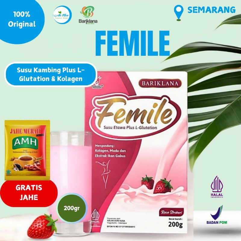 

[HADIAH GRATIS] [BPOM] Bariklana FEMILE beuty susu kecantikan, Femile susu etawa 100% original | Femile collagen