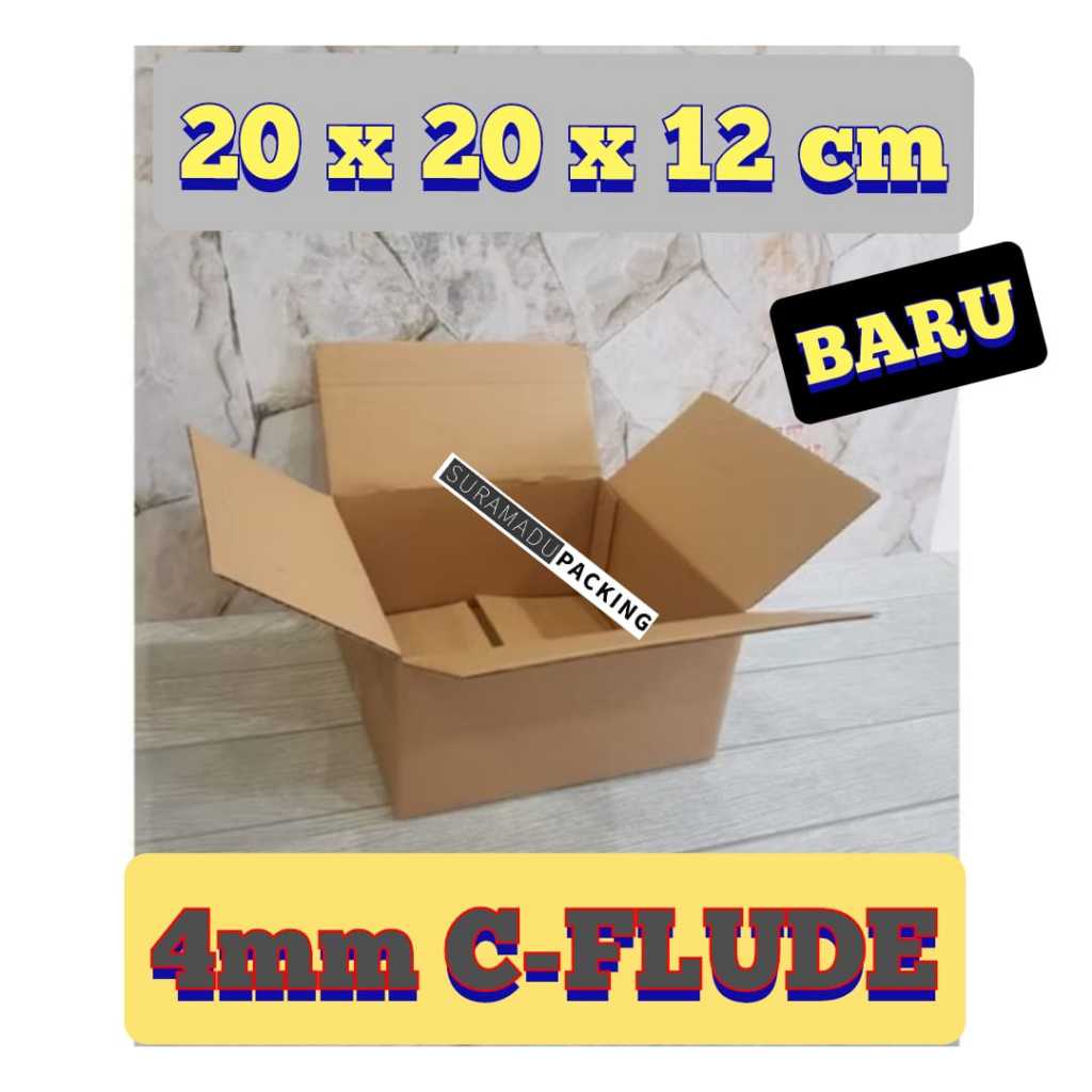 

Kardus box karton packing 20x20x12 cm Packing Polos dan Tebal 4mm C FLUDE