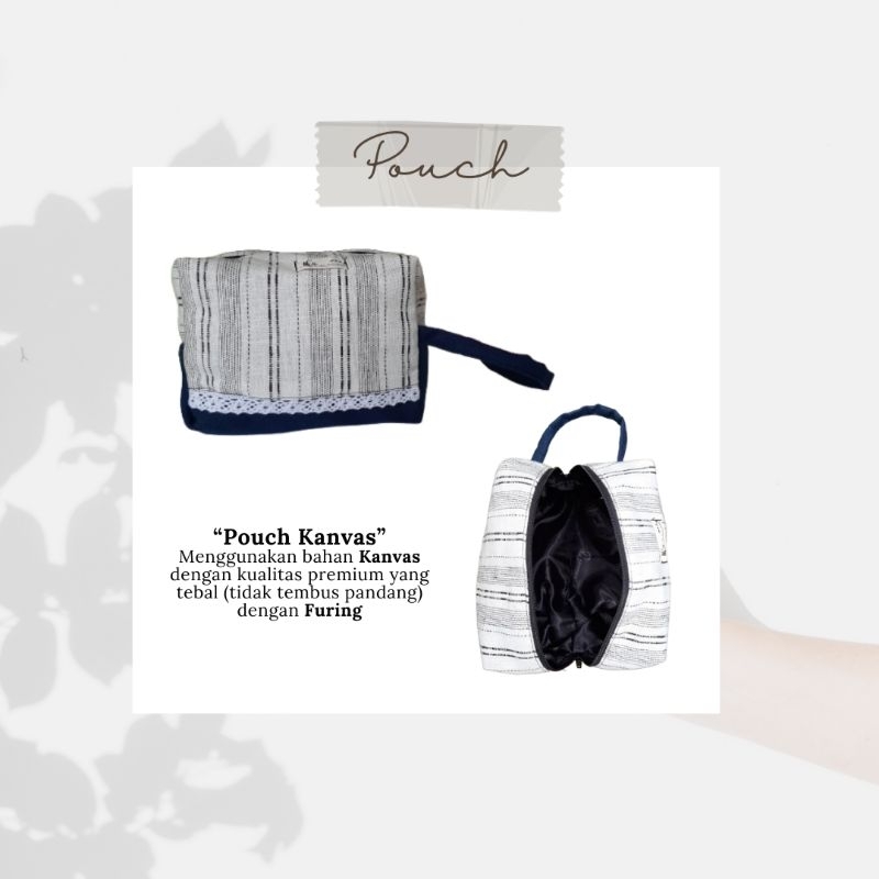 Pouch kanvas kosmetik make up & souvenir