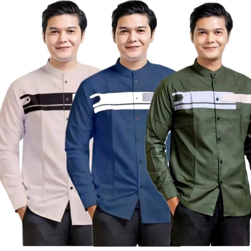 Kemeja Koko YORDAN Koko Pria Putih Kemko Putih Seragam Hadroh Terbaru Baju Koko pria Dewasa
