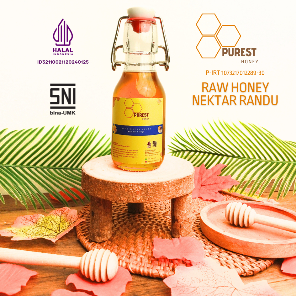 

Purest Honey - Madu Mentah Nektar Randu - Botol Kaca
