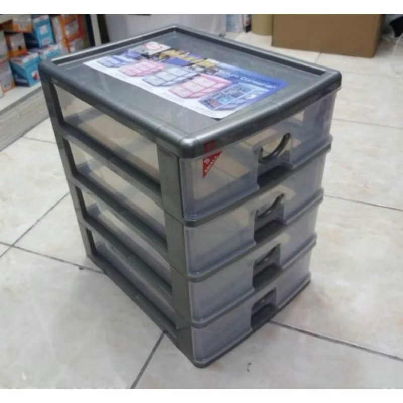 Laci Container A4 Susun 4 Shinpo 355 SS 4 Plastik / Rak Serbaguna Kertas F4 Folio 355-4