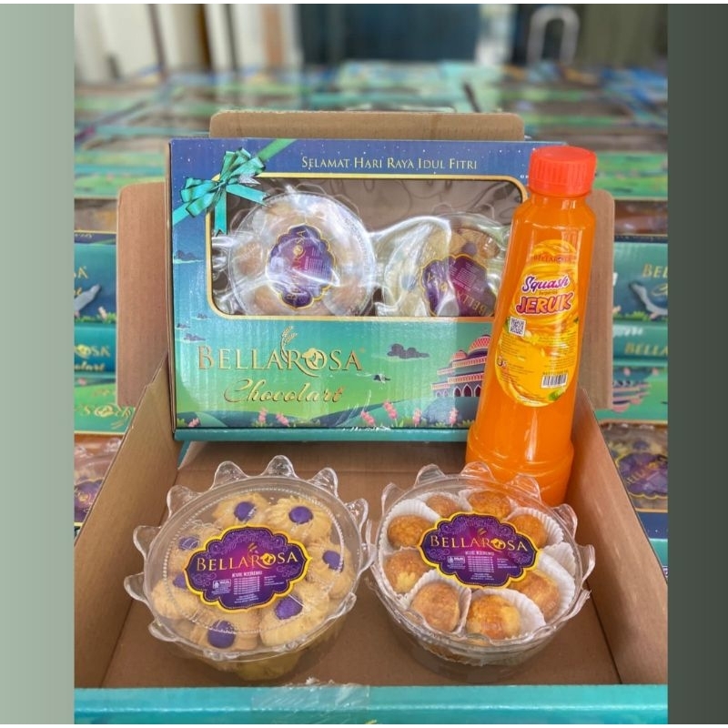 

HAMPERS LEBARAN : BELLAROSA CHOCOLART 2 kue&1 sirup + kotak.Garansi Baru