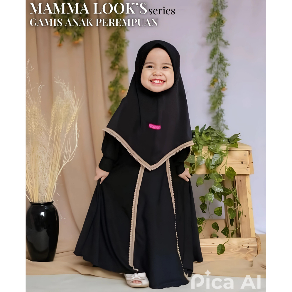 Baju Lebaran Anak Perempuan 2025 Gamis Abaya Jersey Set Hijab Syar'i Umur 1 - 9 Tahun Model Terbaru