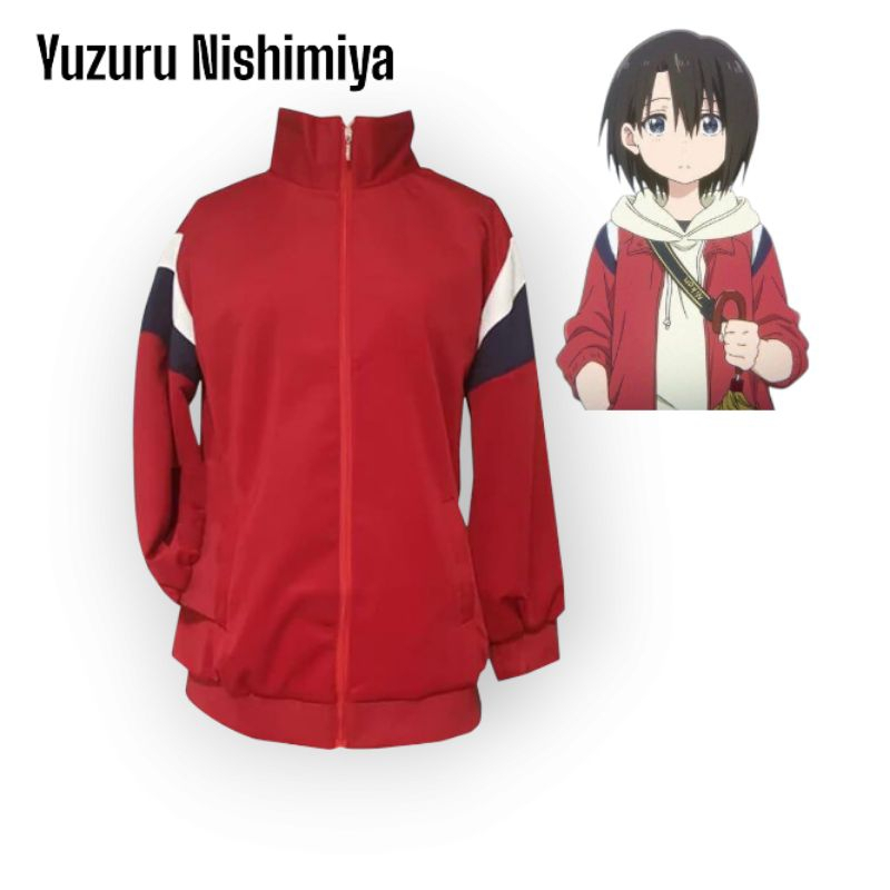 Jaket Tracktop Anime Yuzuru Nishimiya Polos Bahan Lotto Premium / Jaket Cosplay Anime Yuzuru Pria Wa