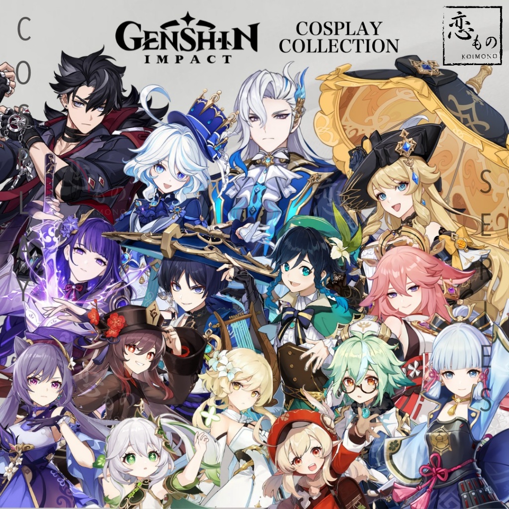 【Ready Stock】KOIMONO Kostum Cosplay Genshin Impact Collection Set (Ayaka, Furina, Hu Tao, Keqing, Kl