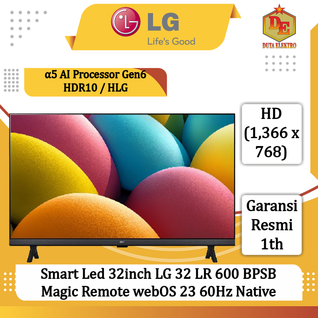 Smart Led 32inch LG 32 LR 600 BPSB Magic Remote webOS 23 60Hz Native HD TV
