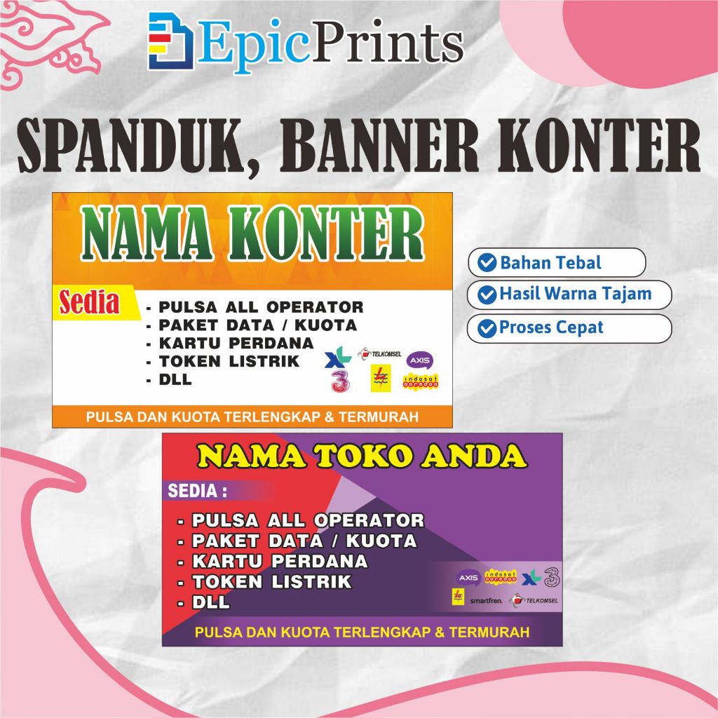 Spanduk Banner Konter Pulsa / Celluler - Spanduk Pulsa