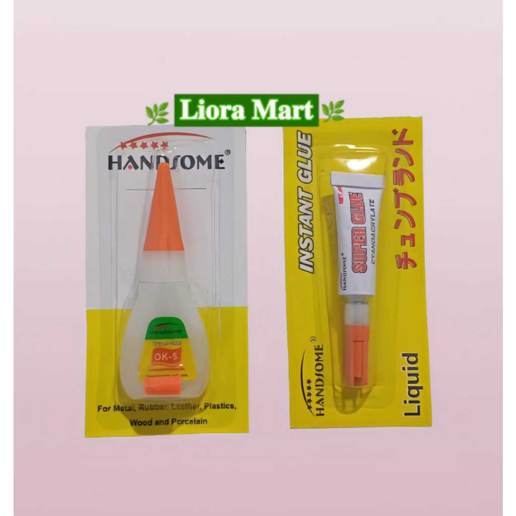 

LEM SERBAGUNA HANDSOME SUPER GLUE tube 3gr botol 5gr/lem korea liquid instant