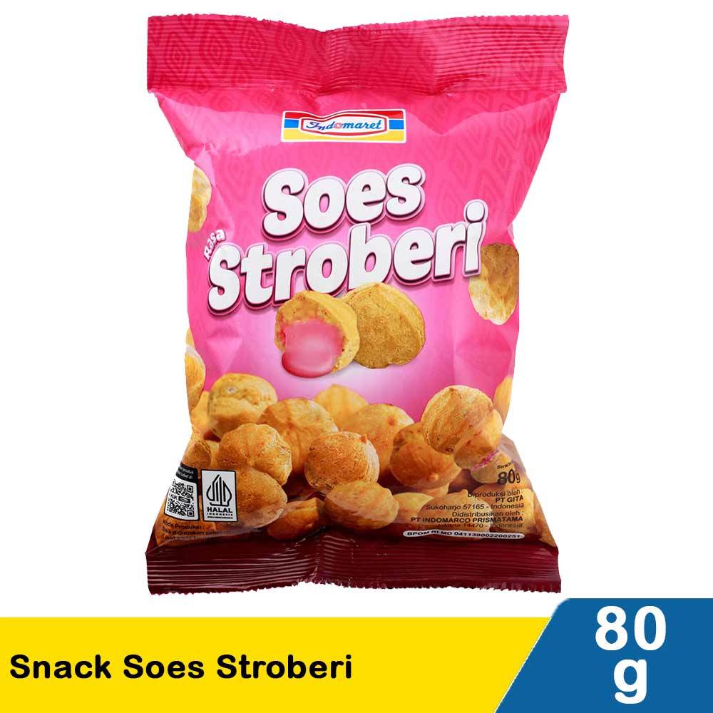 

indomaret snack soes stroberi 80g