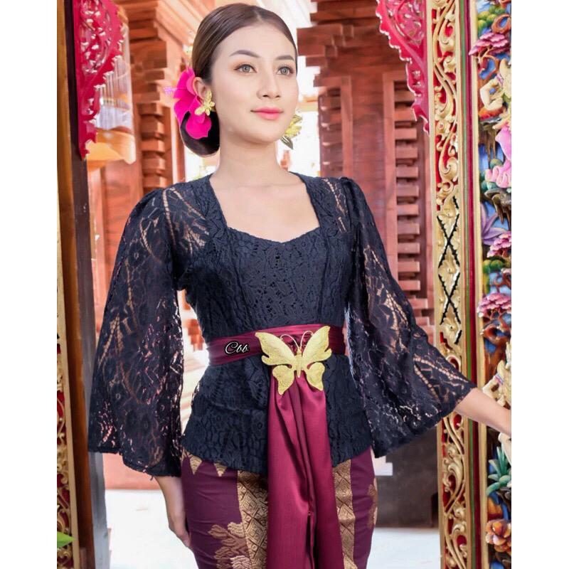 Atasan Baju Kebaya Brukat Lonceng Bali Wisuda Modern Murah Set Kebaya Wanita Baru Baju Adat Kebaya B