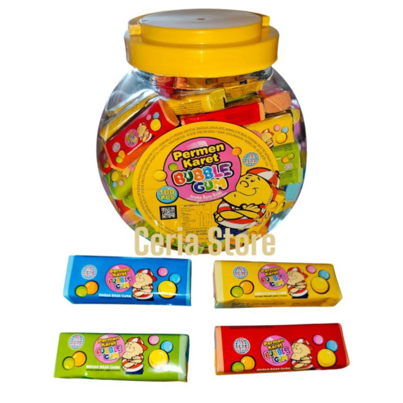 

Permen Karet Bubble Gum Toples 100 Pcs