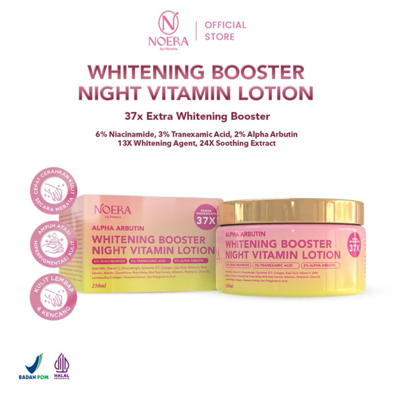 Noera Whitening Booster Night Vitamin Lotion | Whitening Lotion | Lotion Badan | Lotion Pencerah Bad