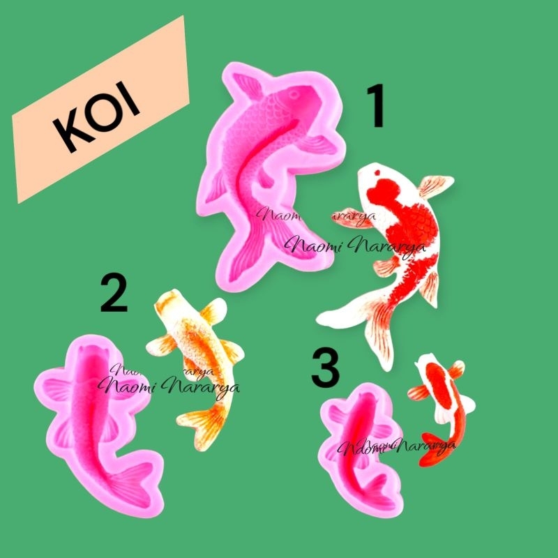 Naomi Cetakan Silikon Puding Fondant Coklat IKAN KOI 1 2 3