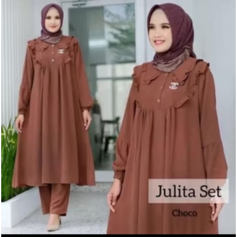 ALFA setelan tunik celana panjang