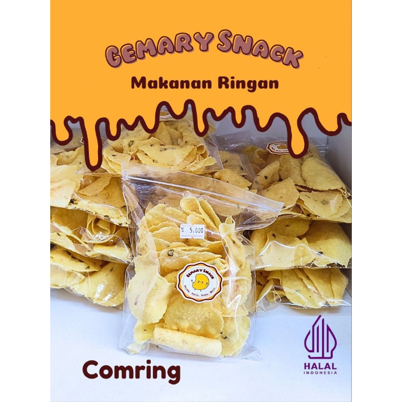 

GEMARY SNACK Cemilan Enak 100% COMRING / JABLOG Gurih, Asin , Renyah, Lezat, Enak Banget, Makanan Ringan Murah Meriah