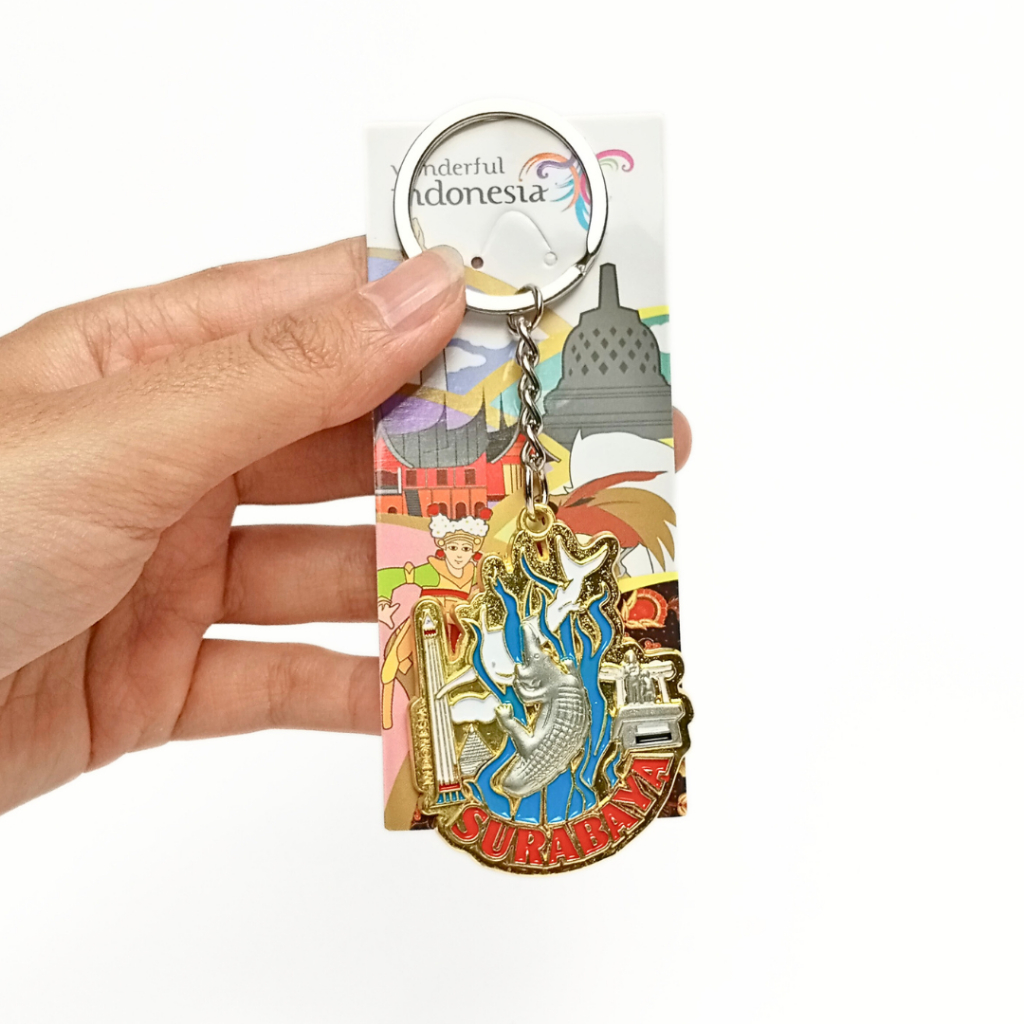 Souvenir gantungan kunci Surabaya oleh oleh negara Indonesia